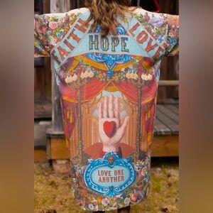 ⭐️BACK IN STOCK⭐️ Love Language Vintage Artwork Print Boho Duster Kimono Robe